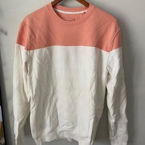 salmon & white crewneck